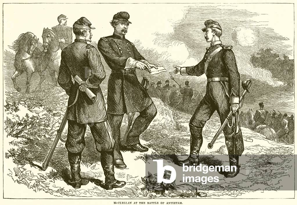 McClellan at the Battle of Antietam (engraving)