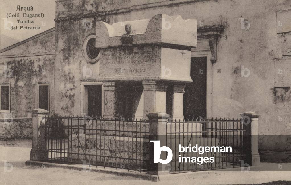 Arqua, Colli Euganei, Tomb of Petrarch (b/w photo)