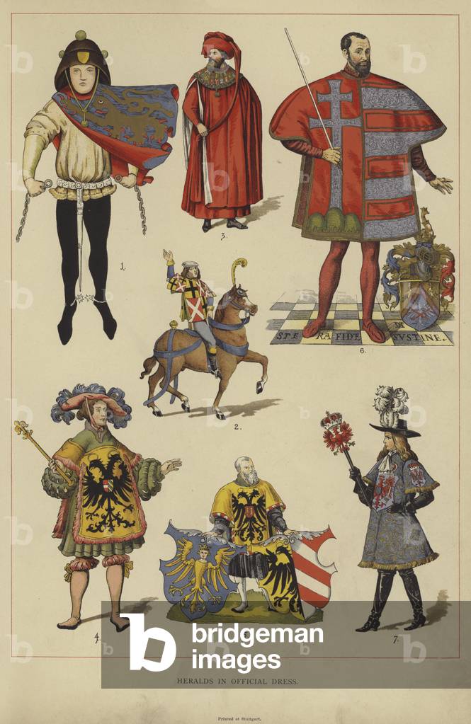 Heralds in Official Dress (colour litho)