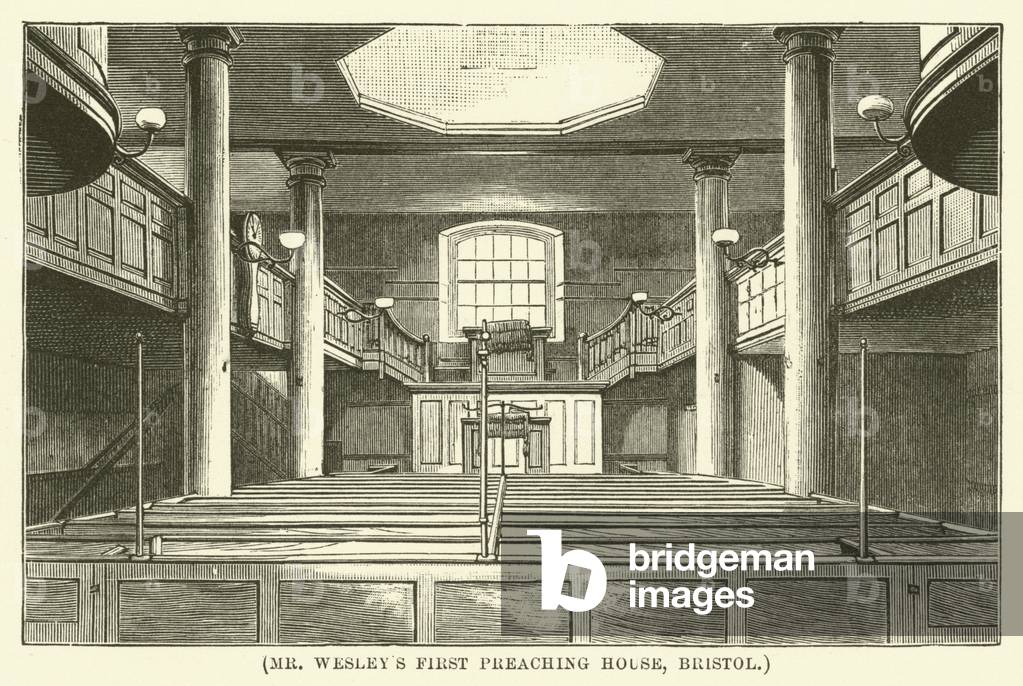 Mr Wesley's first preaching house, Bristol (engraving)