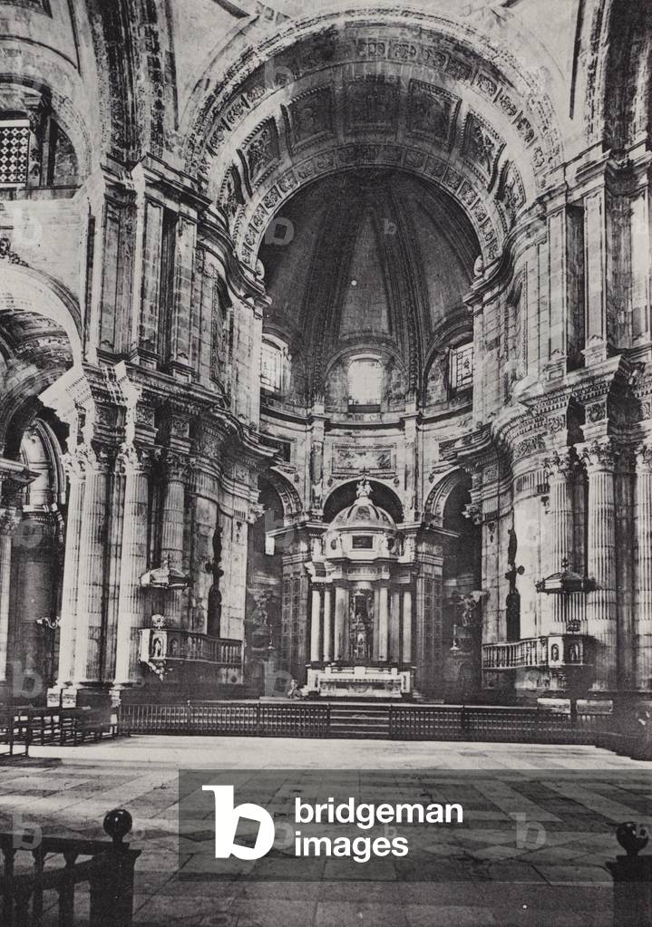 Cadiz: Interior de la Catedral (b/w photo)