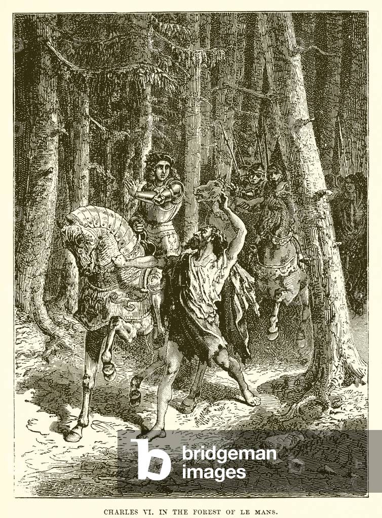 Charles VI in the forest of Le Mans (engraving)