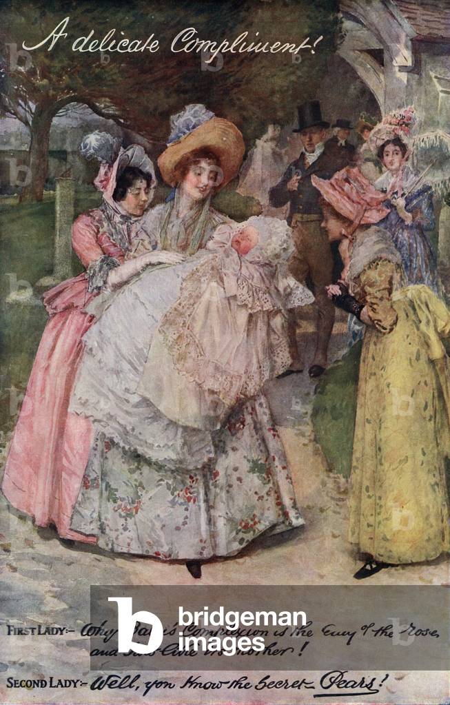 Advertisement for Pears Soap: A Delicate Compliment at the Christening (colour litho)