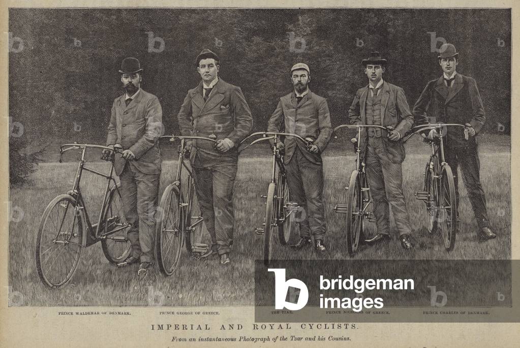 Imperial and royal cyclists (b/w photo)