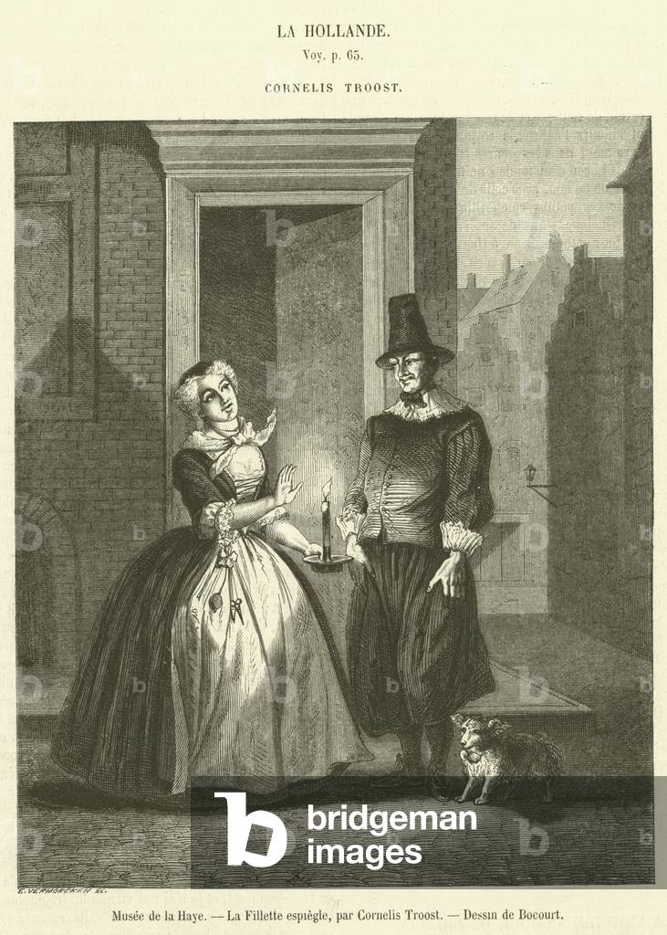 Musee de la Haye, La Fillette espiegle (engraving)