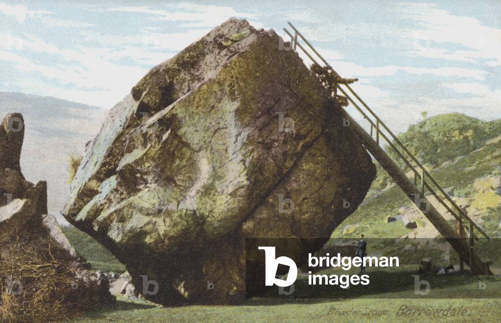 Bowder Stone, Borrowdale, Lake District (colour photo)