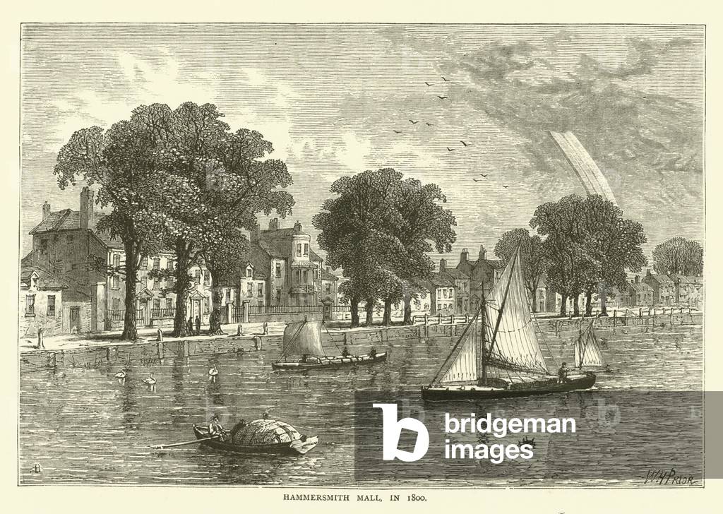 Hammersmith Mall, in 1800 (engraving)