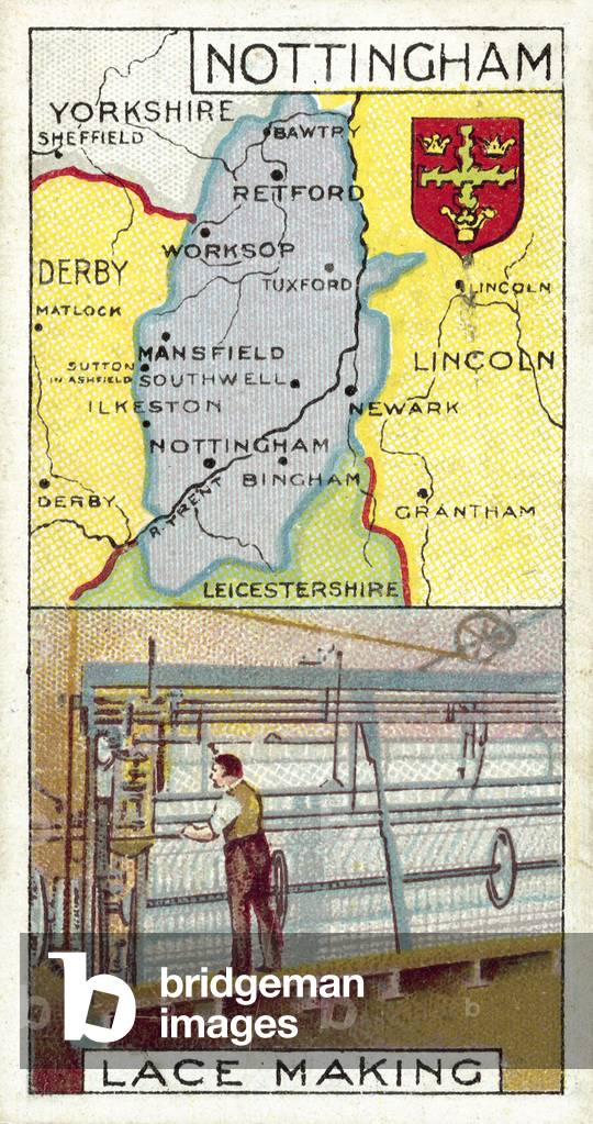 Nottingham, Lace Making (chromolitho)
