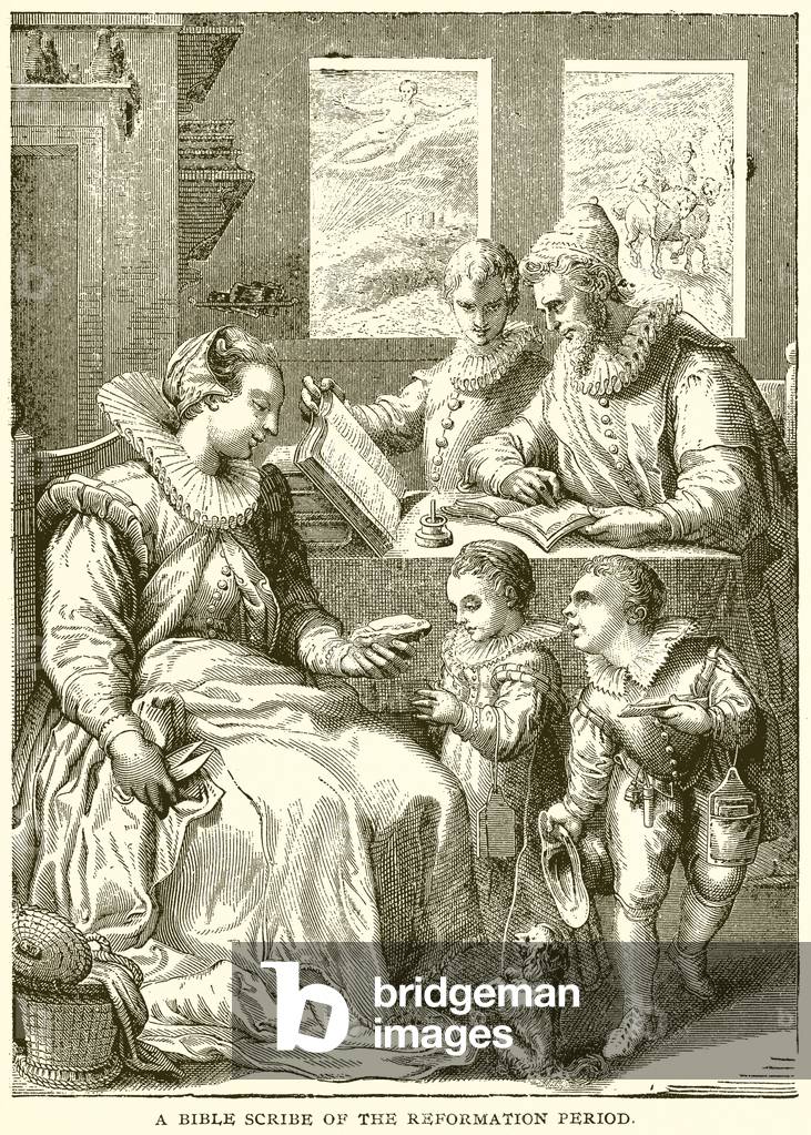 A Bible Scribe of the Reformation Period (engraving)