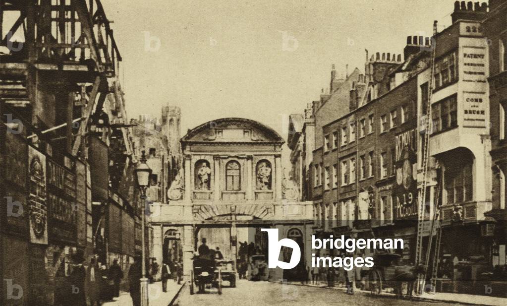 Temple Bar: the City boundary in the Strand in the year 1878 (b/w photo)