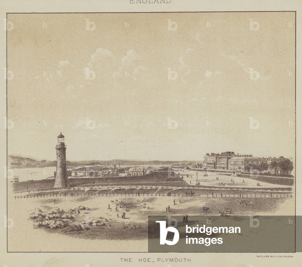 England, The Hoe, Plymouth (litho)
