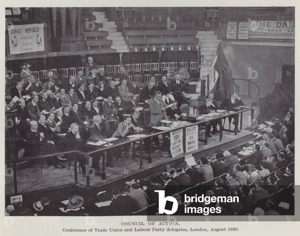 Council of Action, Conference of Trade Union and Labour Party delegates, London, August 1920 (b/w photo)