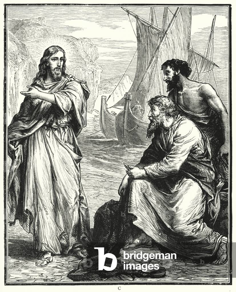 Christ calls St Peter and St Andrew to follow him (engraving)