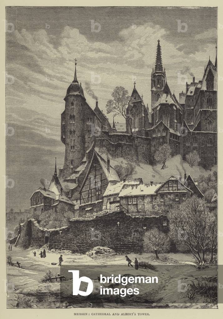 Meissen, Cathedral and Albert's Tower (engraving)