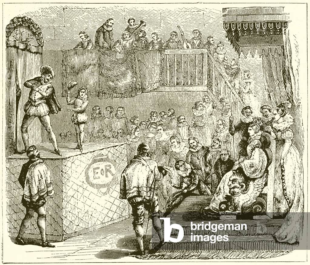 A Stage Play in the Sixteenth Century (engraving)