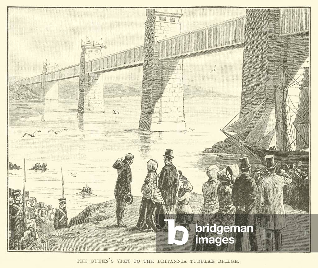 The Queen's Visit to the Britannia Tubular Bridge (engraving)
