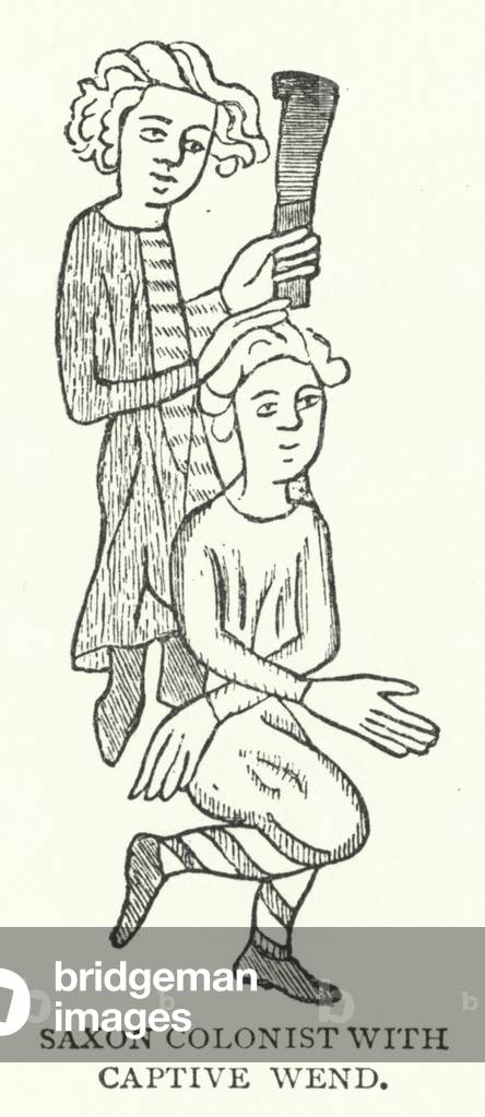 Saxon Colonist with Captive Wend (engraving)