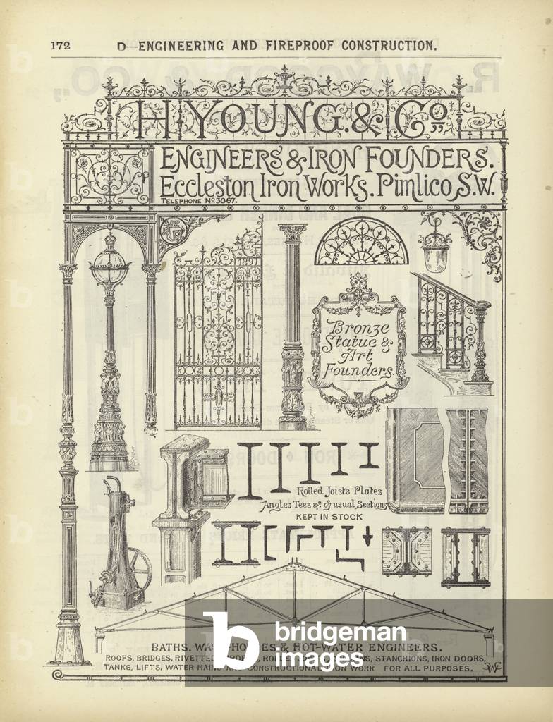 Page from The Architect's, Surveyor's and Engineer's Compendium 1892 (engraving)