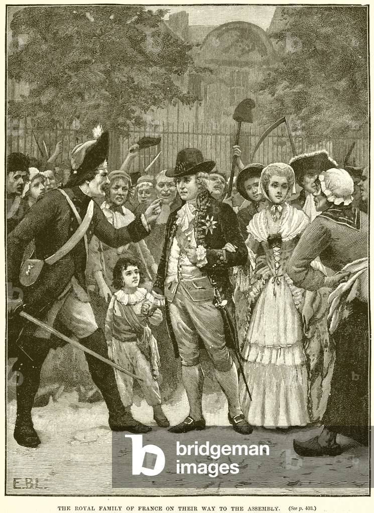 The Royal Family of France on their Way to the Assembly (engraving)