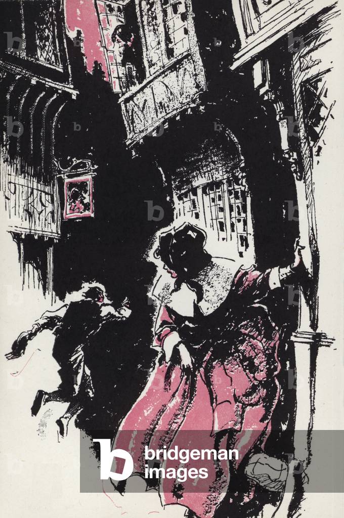 Illustration for Moll Flanders by Daniel Defoe (colour litho)
