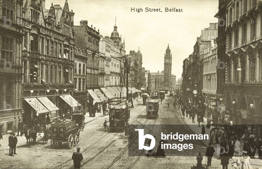 High Street, Belfast, Northern Ireland (b/w photo)