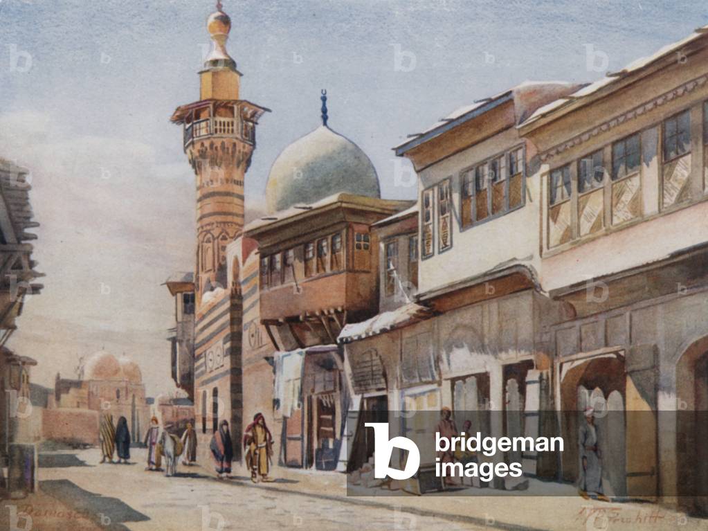 Near the Midan, Cairo (colour litho)