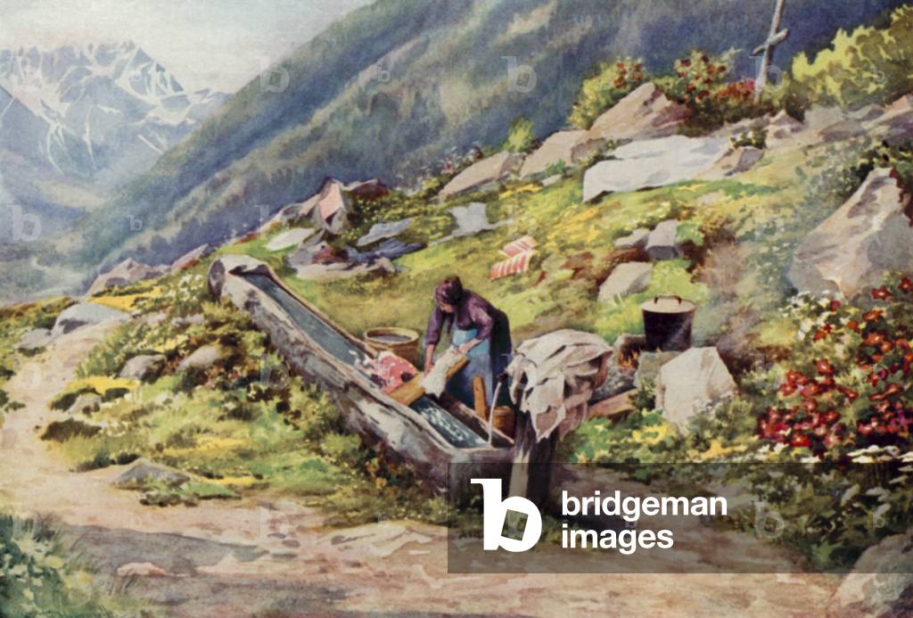 In the Valley of Chamonix (colour litho)