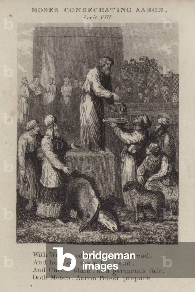 Moses consecrating Aaron, Leviticus VIII (engraving)