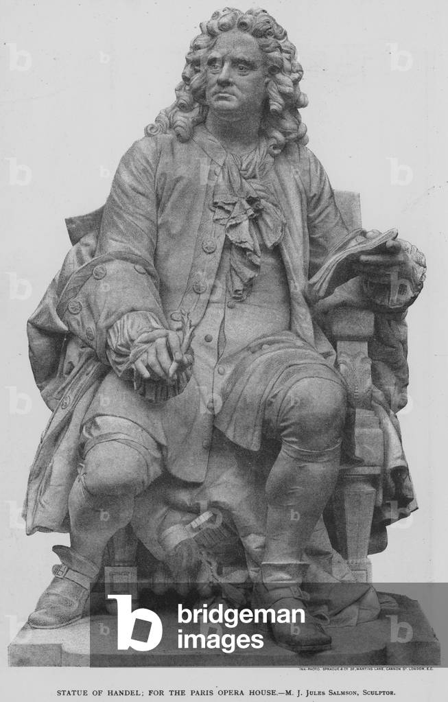 Statue of Handel, for the Paris Opera House (engraving)