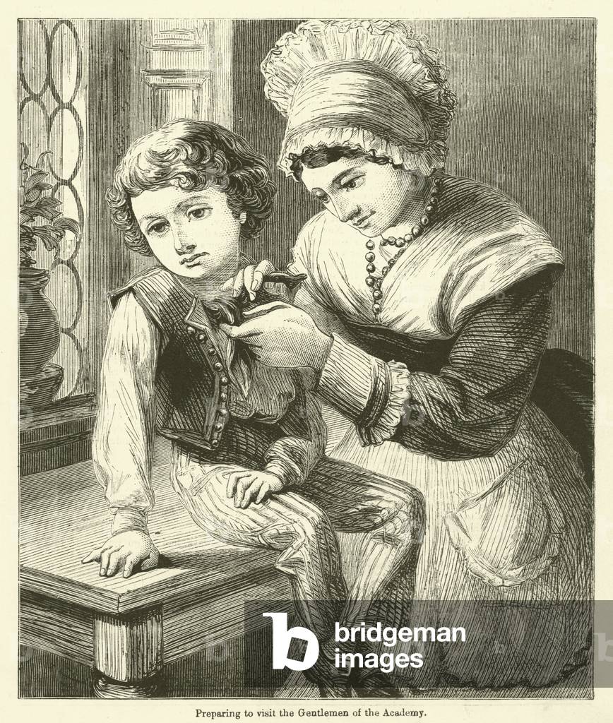 Preparing to visit the Gentlemen of the Academy (engraving)