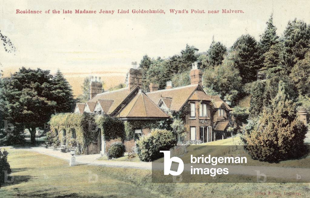 Residence of the late Madame Jenny Lind Goldschmidt, Wynd's Point, near Malvern (colour photo)
