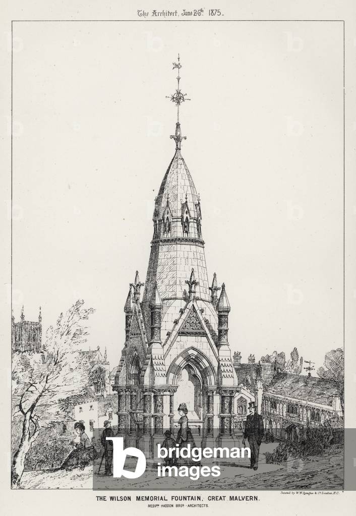 The Wilson Memorial Fountain, Great Malvern (engraving)