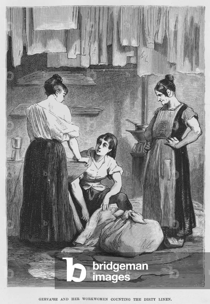 Illustration for The Assommoir, A Realistic Novel, by Emile Zola (engraving)