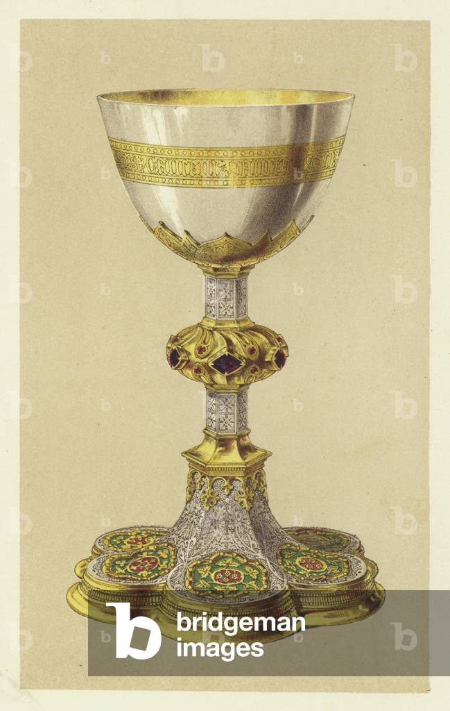 Chalice, in the Style of the Fifteenth Century, in Silver, Parcel Gilt and Enamelled (chromolitho)