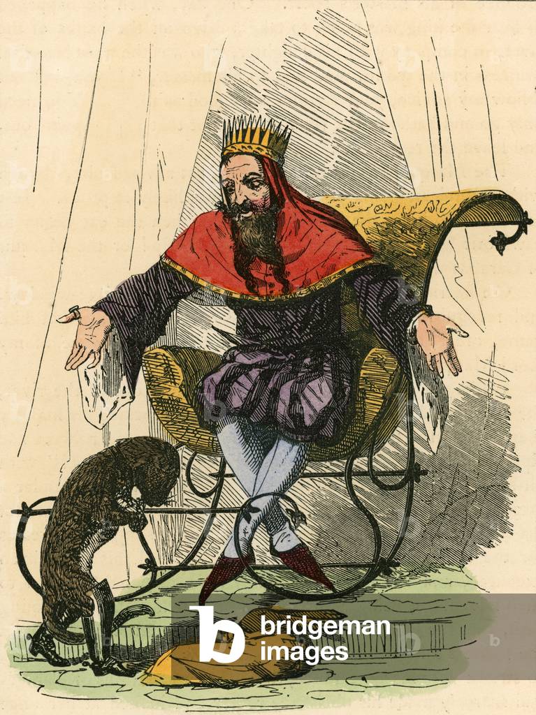 Puss presents the rabbit to the king
