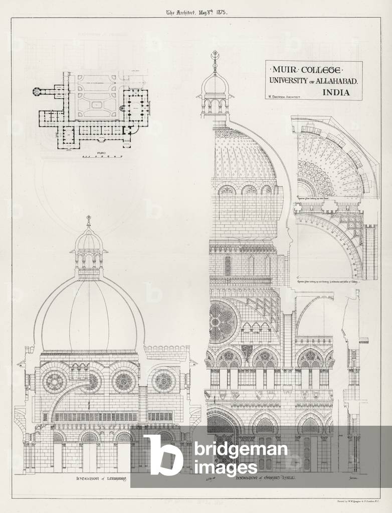 Muir College, University of Allahabad, India (engraving)
