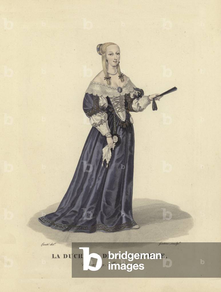 Anne Genevieve de Bourbon, Duchess of Longueville (coloured engraving)