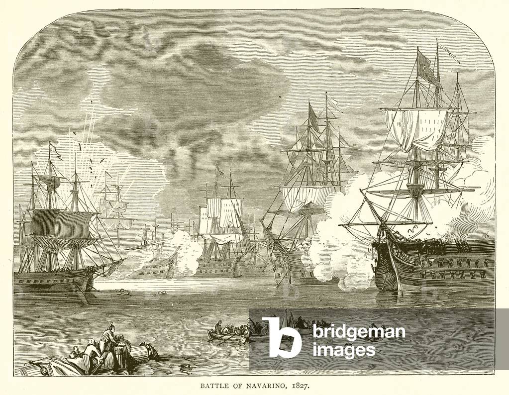 Battle of Navarino, 1827 (engraving)