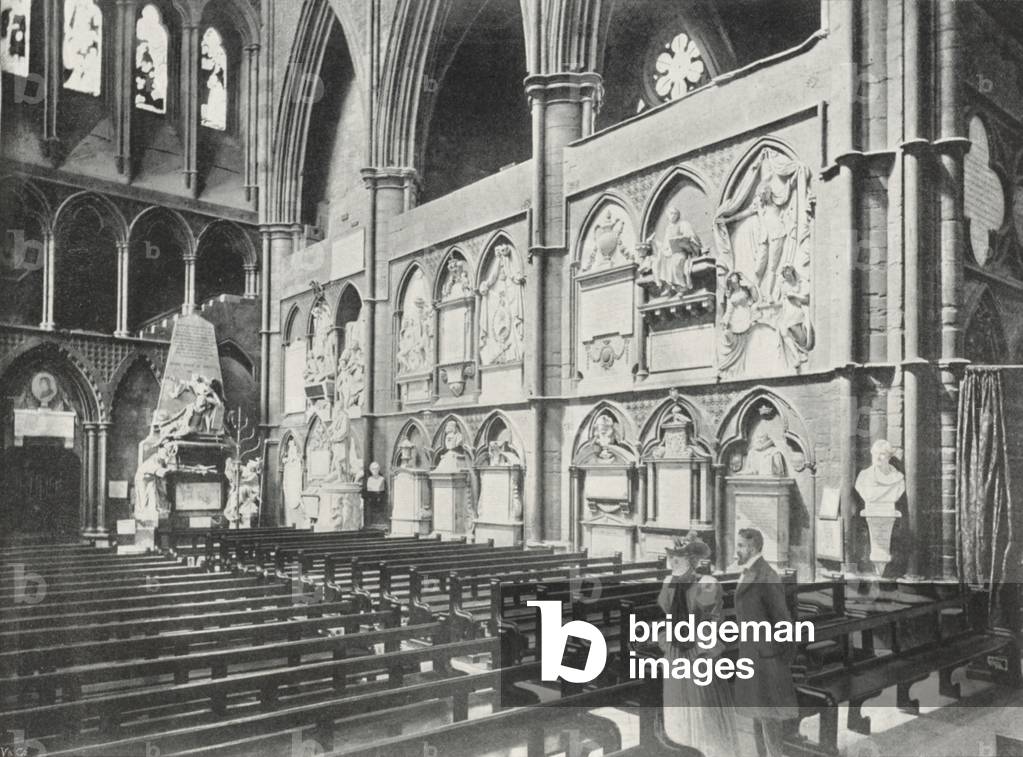 Poets' Corner, Westminster Abbey (b/w photo)