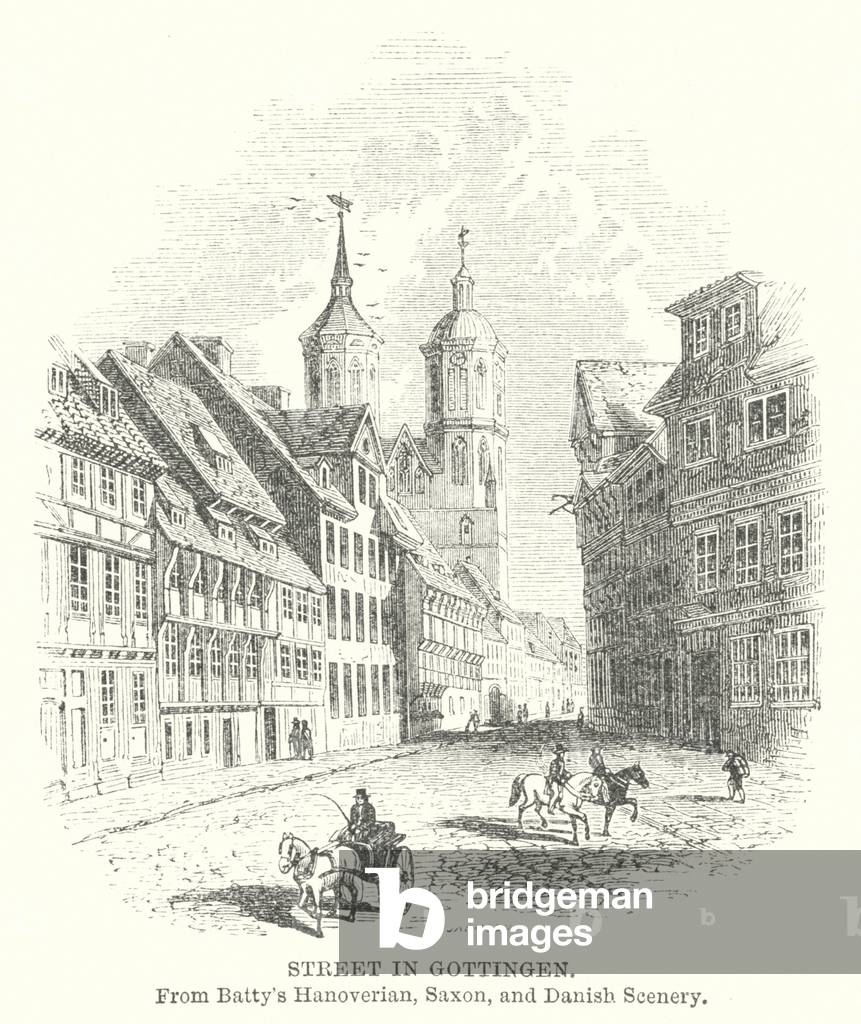 Street in Gottingen (engraving)
