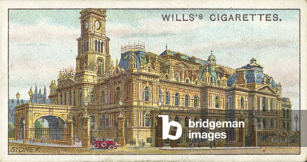Australia, Town Hall, Sydney, New South Wales (chromolitho)
