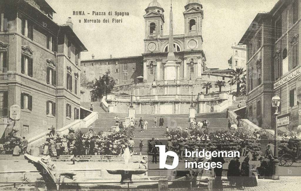 Rome, Italy, Piazza Di Spagna (b/w photo)