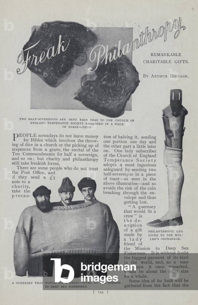 Freak Philanthropy, Remarkable charitable gifts (b/w photo)