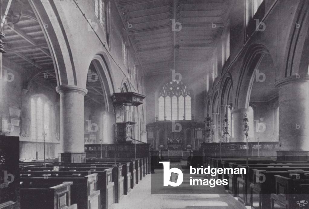 London City Churches: All Hallows, Barking (b/w photo)