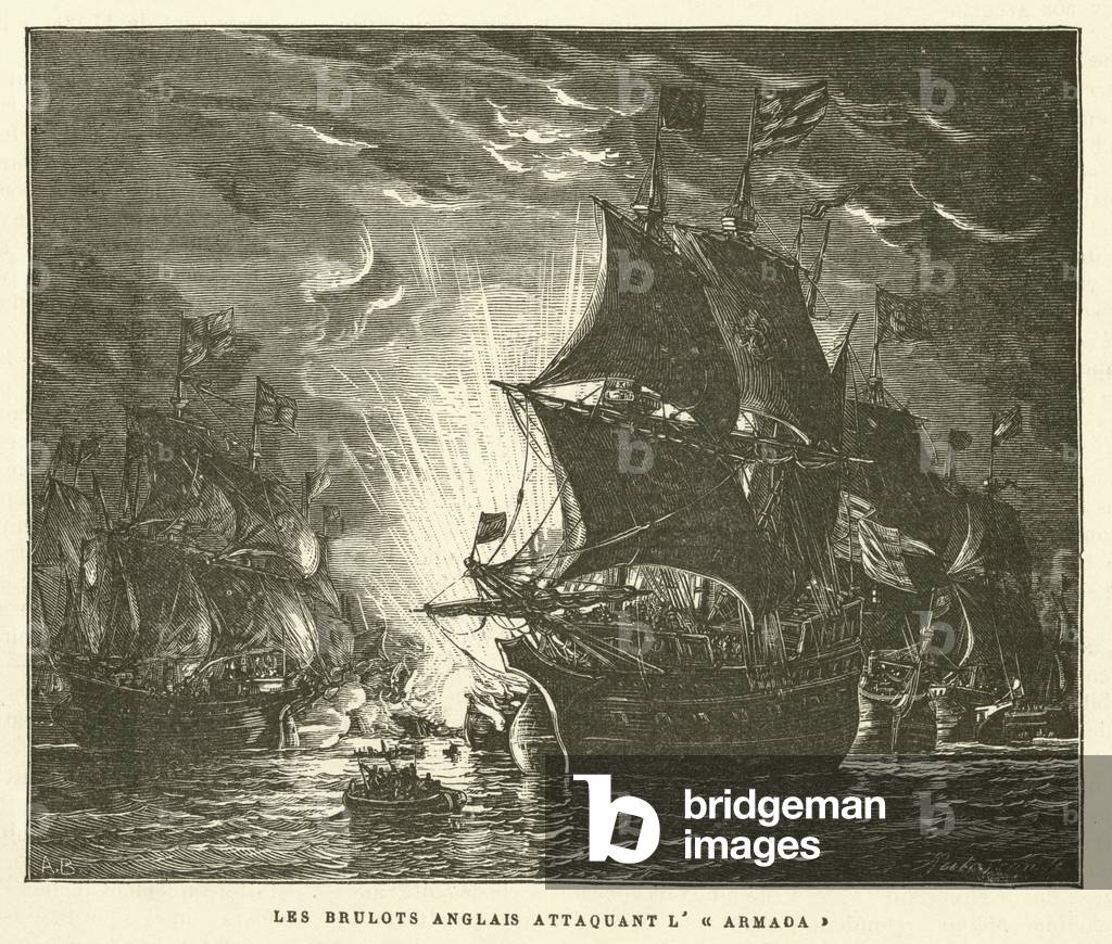 Les Brulots Anglais Attaquant L'Armada (engraving)