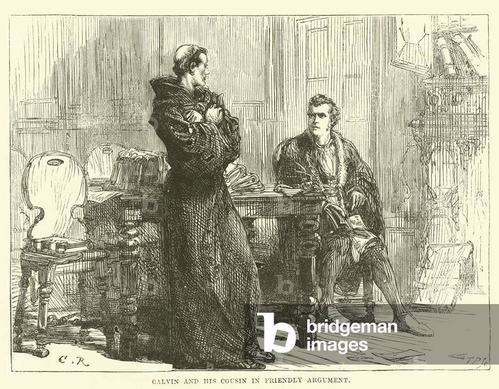 Calvin and his Cousin in Friendly Argument (engraving)