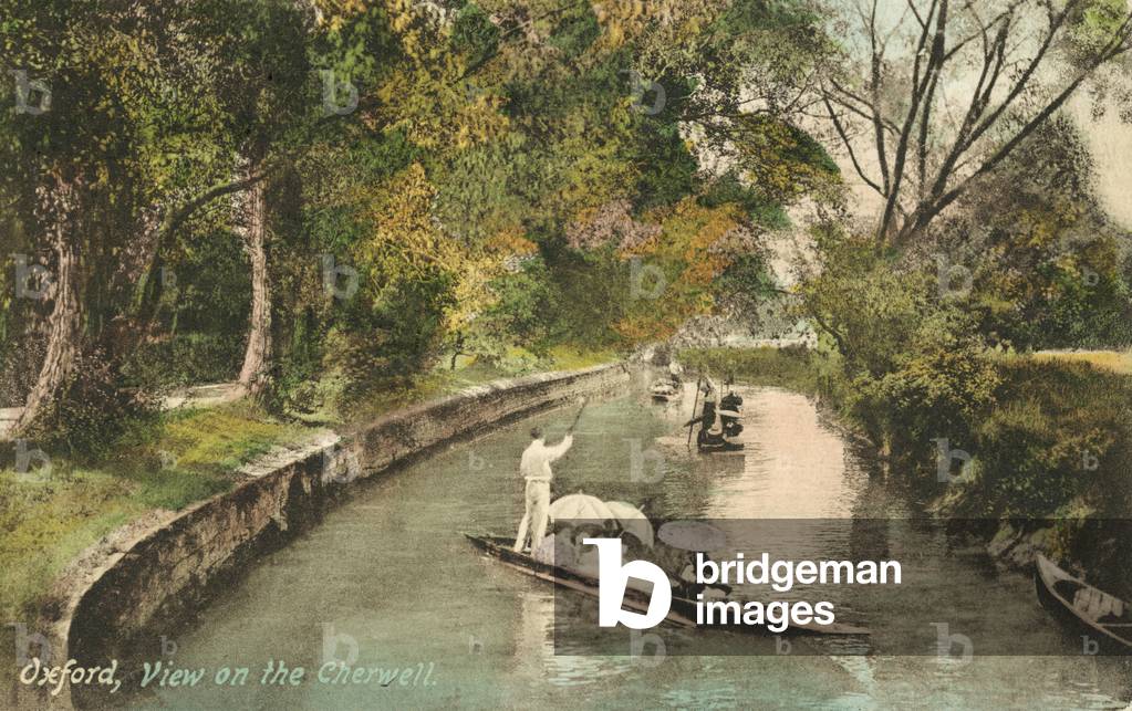 Oxford, view on the Cherwell (coloured photo)