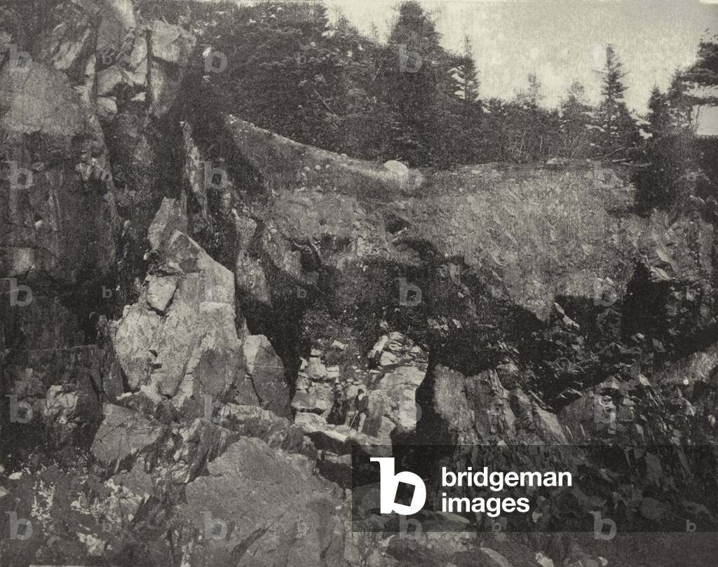 Natural Bridge at Cutler, Maine (b/w photo)