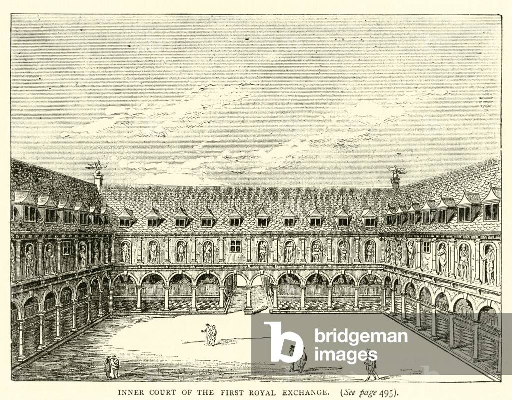 Inner court of the First Royal Exchange (engraving)