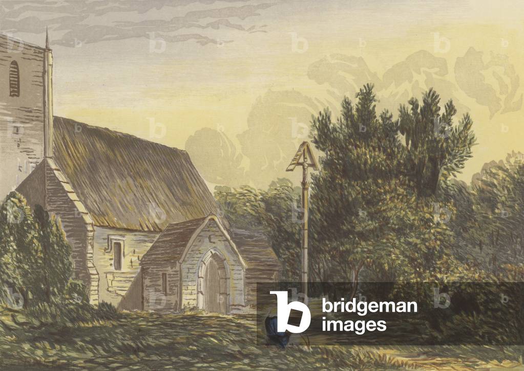 St Margaret, Somersby, Lincolnshire (colour litho)